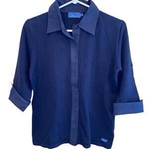 Modea Blue V-Neck Sweater EUC